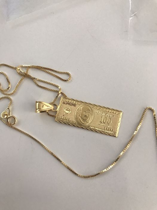 Supreme Supreme 100 Dollar Bill Gold Pendant | Grailed