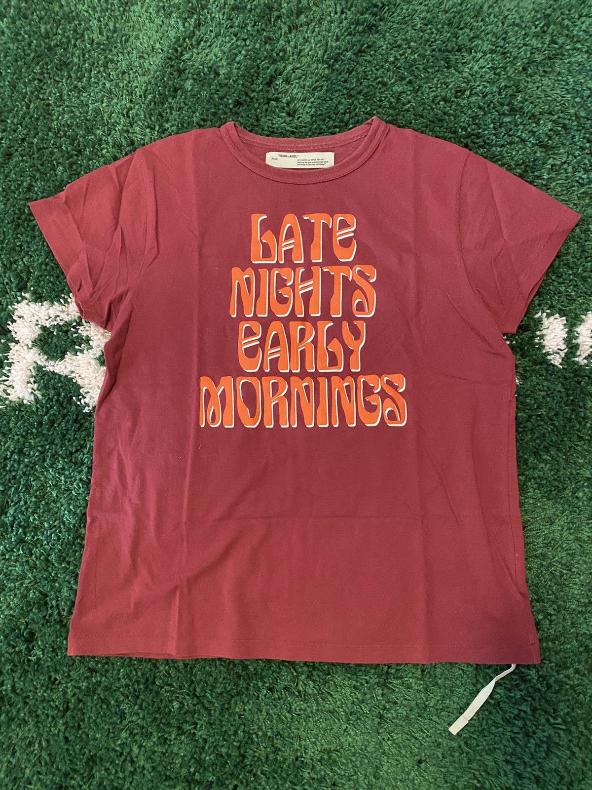Off-White OW Late Nights Early Mornings Oversized Logo Tee Size US S / EU 44-46 / 1 - 1 Thumbnail