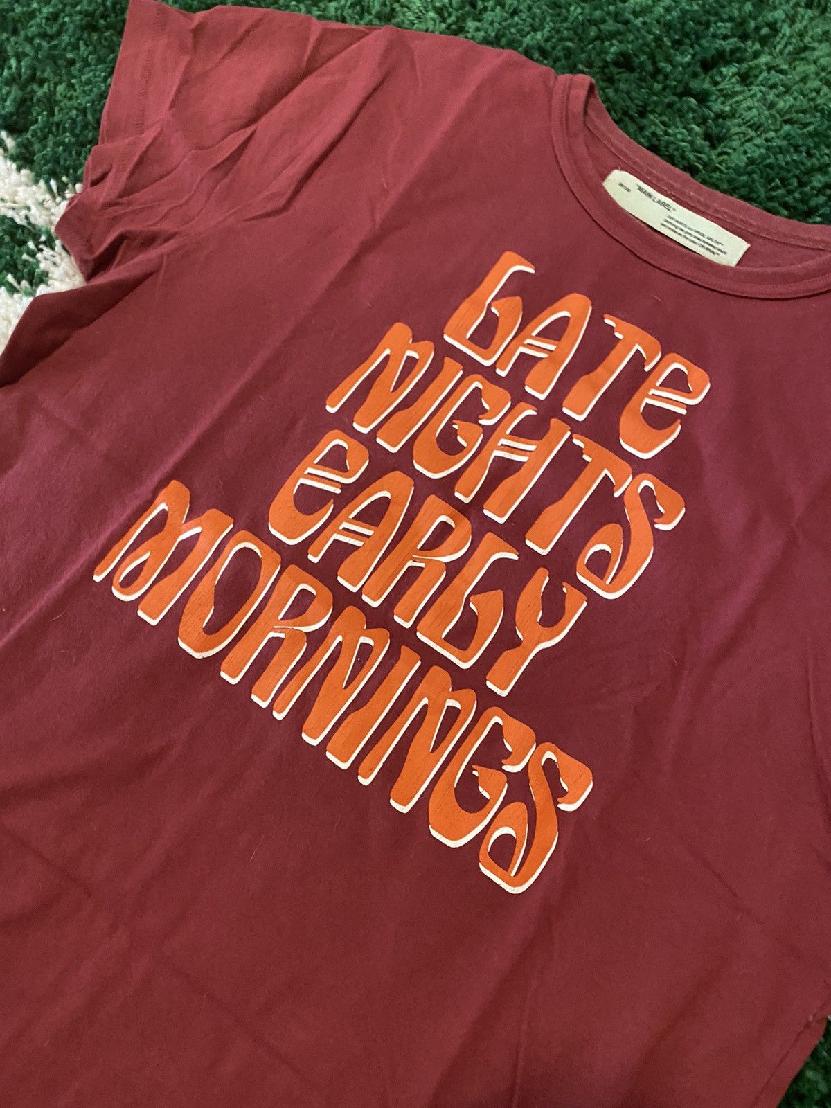 Off-White OW Late Nights Early Mornings Oversized Logo Tee Size US S / EU 44-46 / 1 - 2 Thumbnail