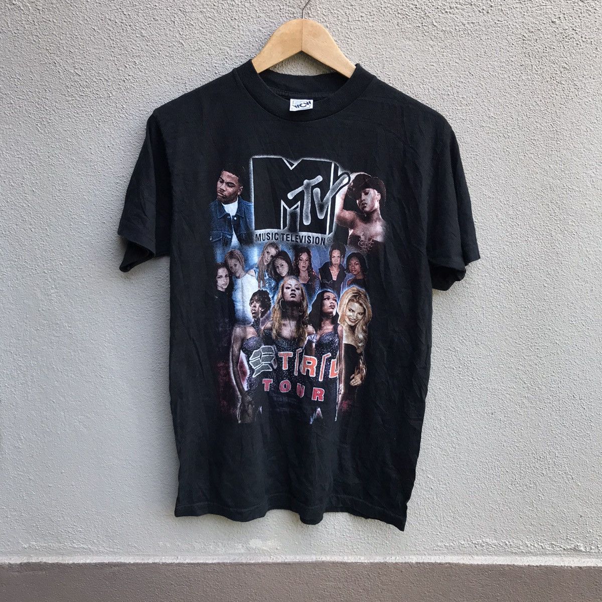 image of Rap Tees x Vintage Mtv Trl Tour Rap Tee Destiny Childs Nelly in Black, Men's (Size Medium)