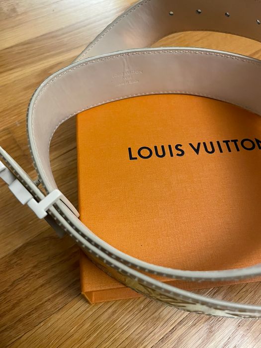 Louis Vuitton Initials Shape Belt Monogram 40MM Powder White in