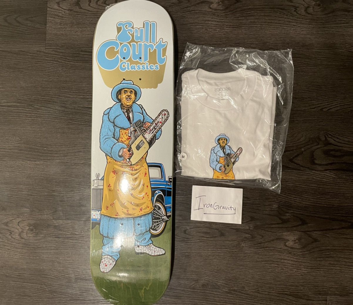 StrangeLove Skateboards Strangelove x Full Court 8.25" Skateboard Deck W/ Size M Tee Size ONE SIZE - 1 Thumbnail