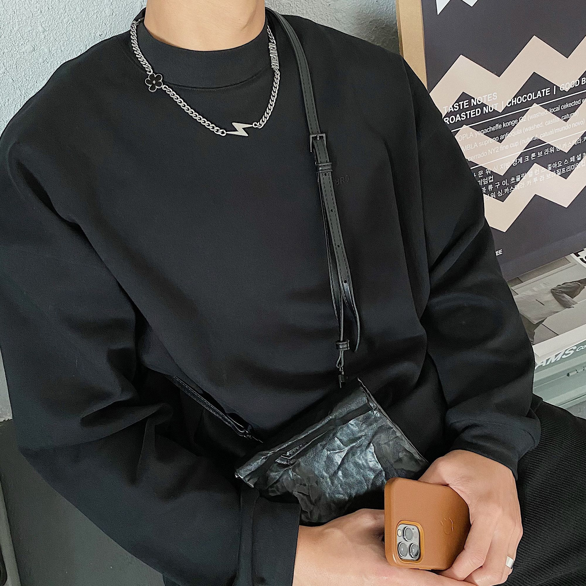 Jewelry × Vintage Black Flower Pendant Fashion Lightning Men's Necklace Size ONE SIZE - 3 Thumbnail
