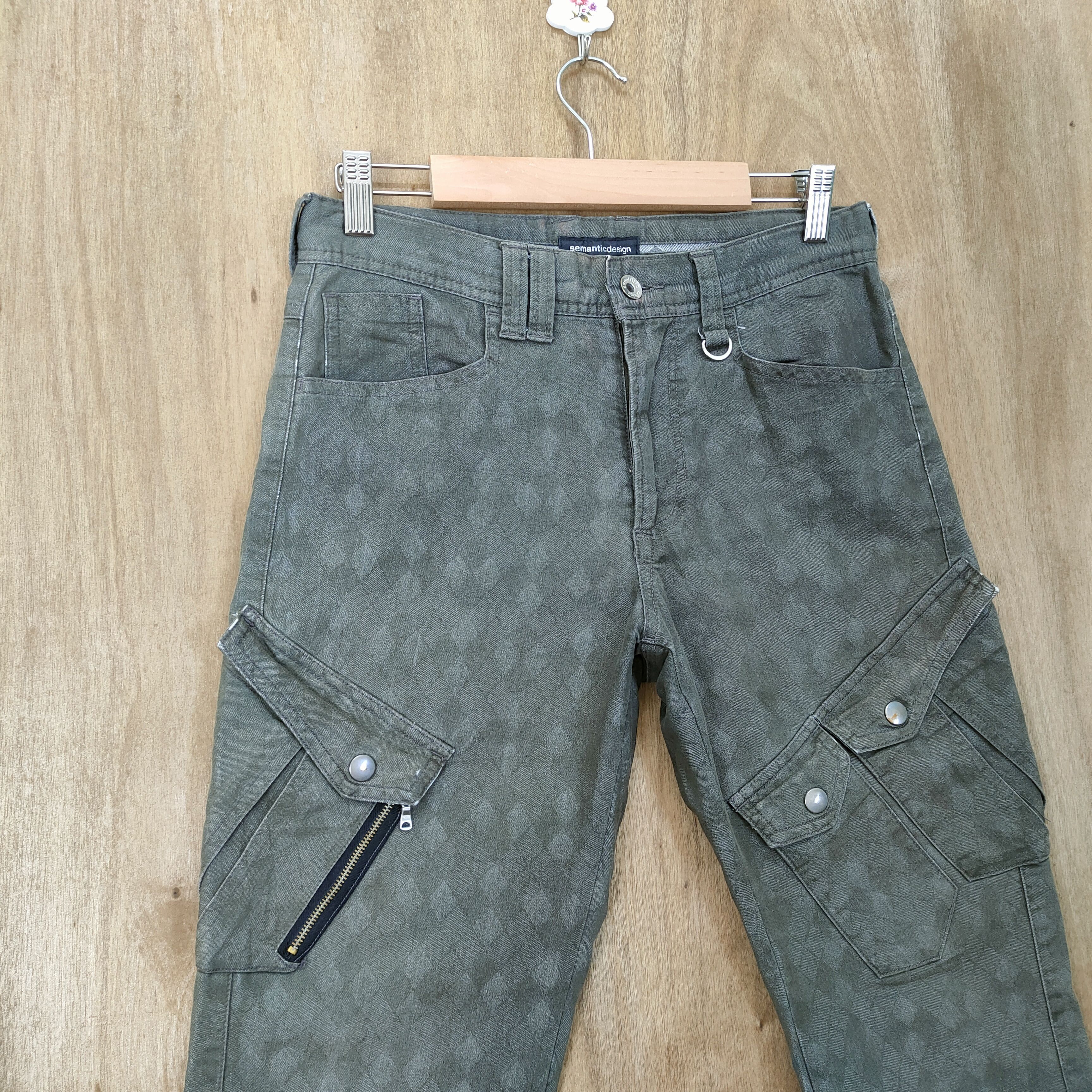 semanticdesign SEMANTIC DESIGN FADED GREY CARGO PANTS Size US 29 - 2 Thumbnail