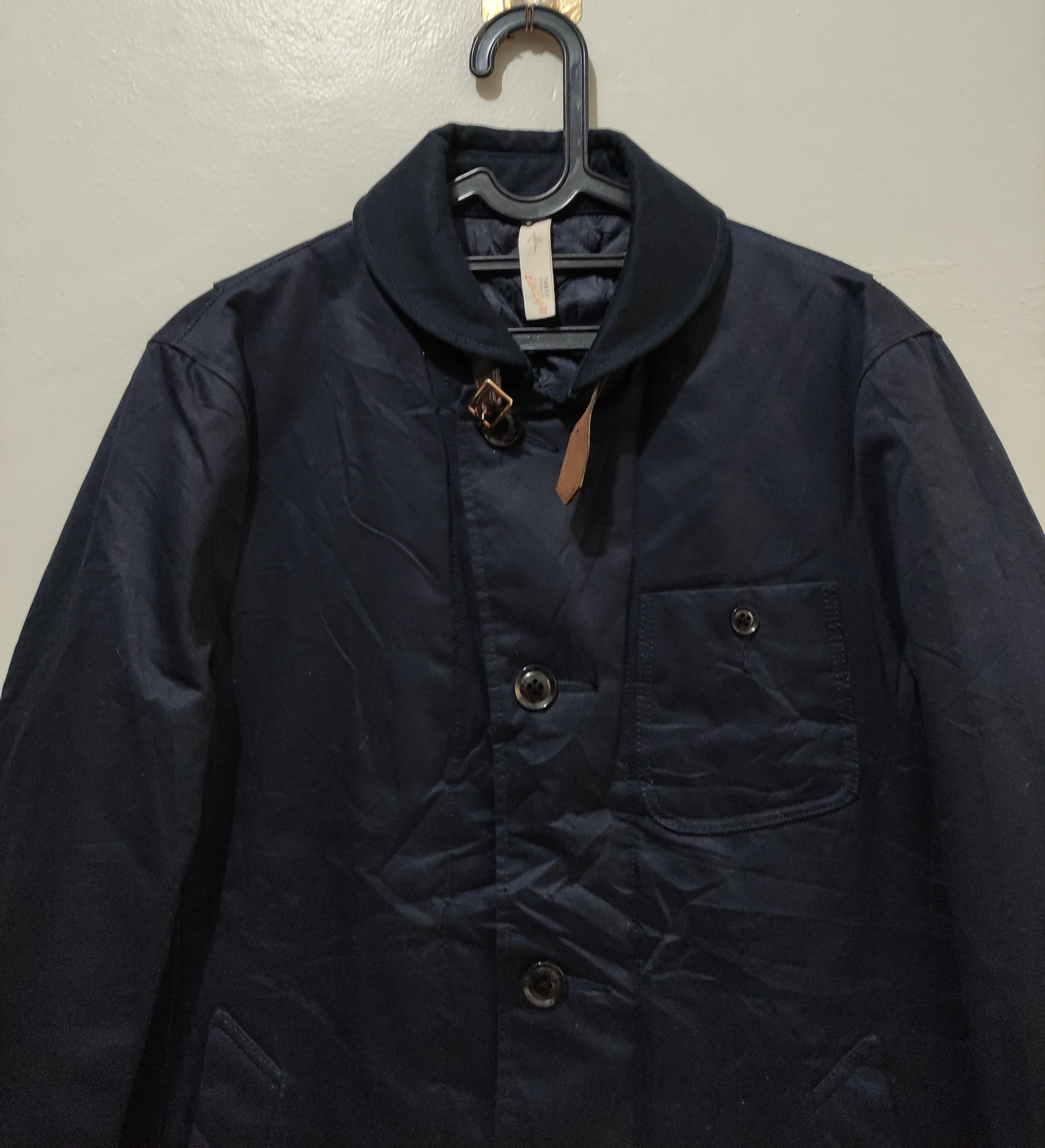 14th Addiction × If Six Was Nine × Japanese Brand Takeo Kikuchi Navy Chino Cloth Shawl Collar Jacket Size US L / EU 52-54 / 3 - 15 Thumbnail