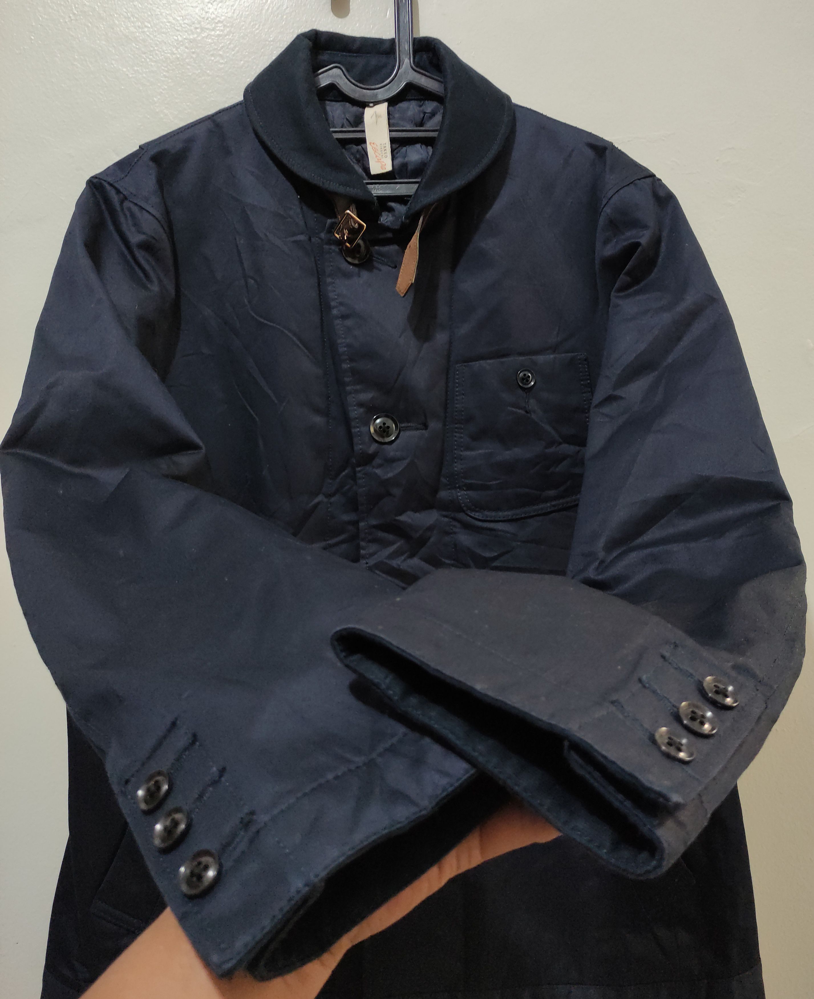 14th Addiction × If Six Was Nine × Japanese Brand Takeo Kikuchi Navy Chino Cloth Shawl Collar Jacket Size US L / EU 52-54 / 3 - 13 Thumbnail