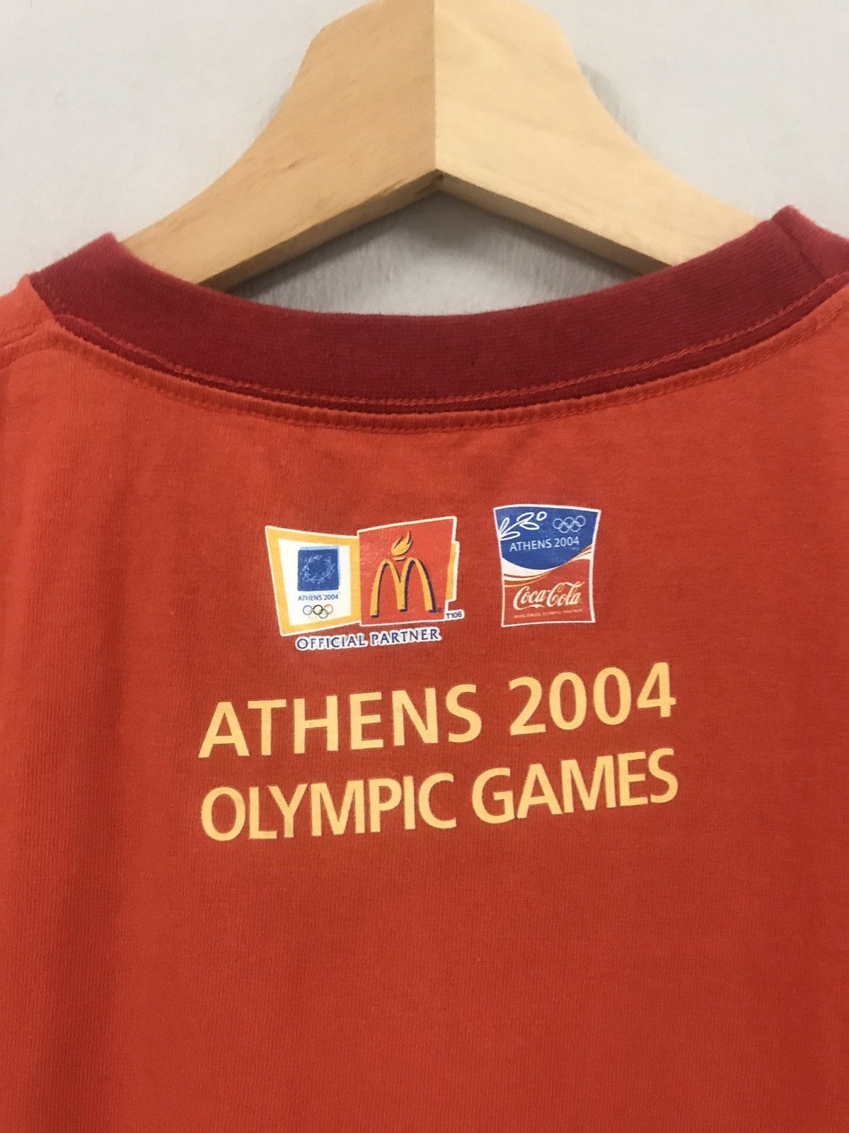 USA Olympics Vtg Olympic Athens Coca Cola & Mcd Ringer Tee Shirt Size US S / EU 44-46 / 1 - 9 Thumbnail