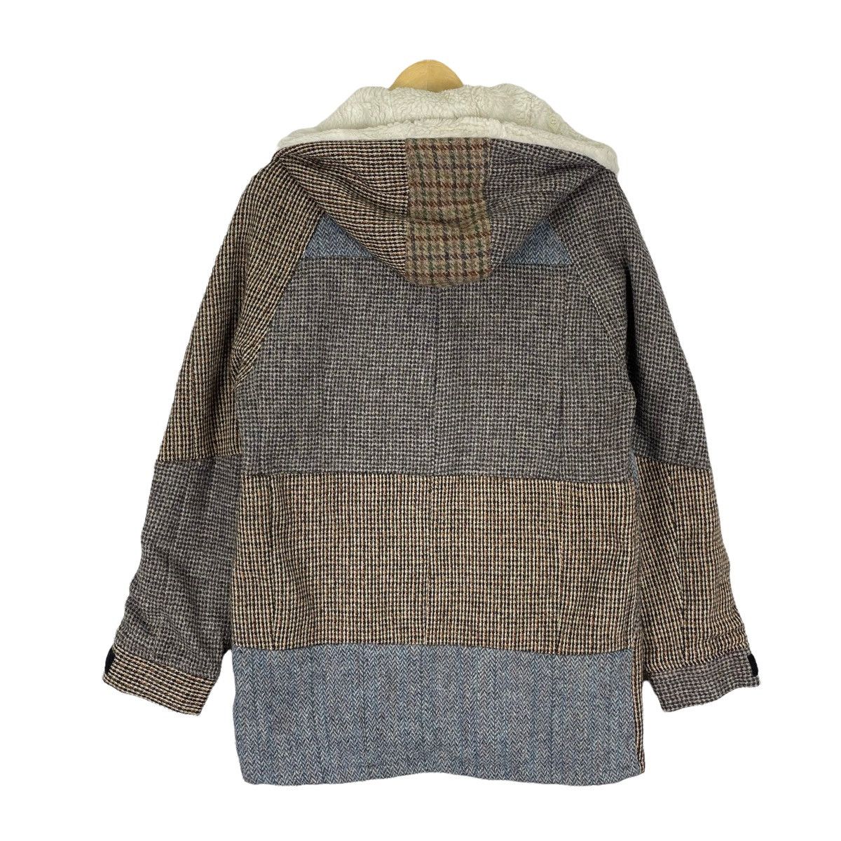Harris Tweed ☀️HARRIS TWEED PATCHWORK HOODIE FUR JACKET Size US L / EU 52-54 / 3 - 9 Thumbnail