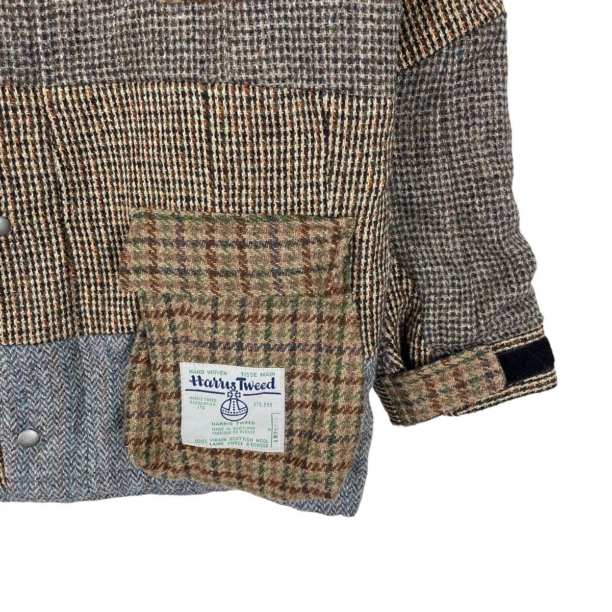Harris Tweed ☀️HARRIS TWEED PATCHWORK HOODIE FUR JACKET Size US L / EU 52-54 / 3 - 6 Thumbnail
