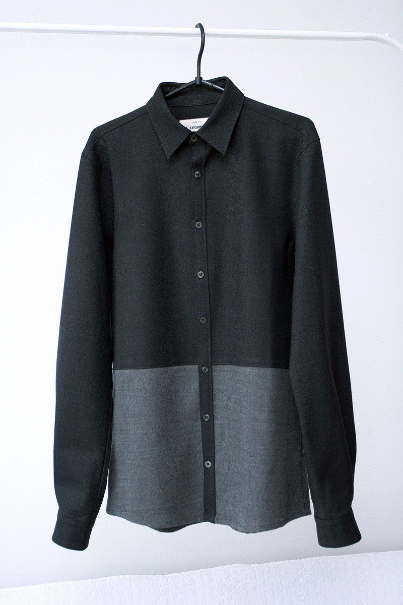 Other Le Legionnaire Wool 2 Tone gray minimal Button Down Shirt S Size US S / EU 44-46 / 1 - 1 Thumbnail