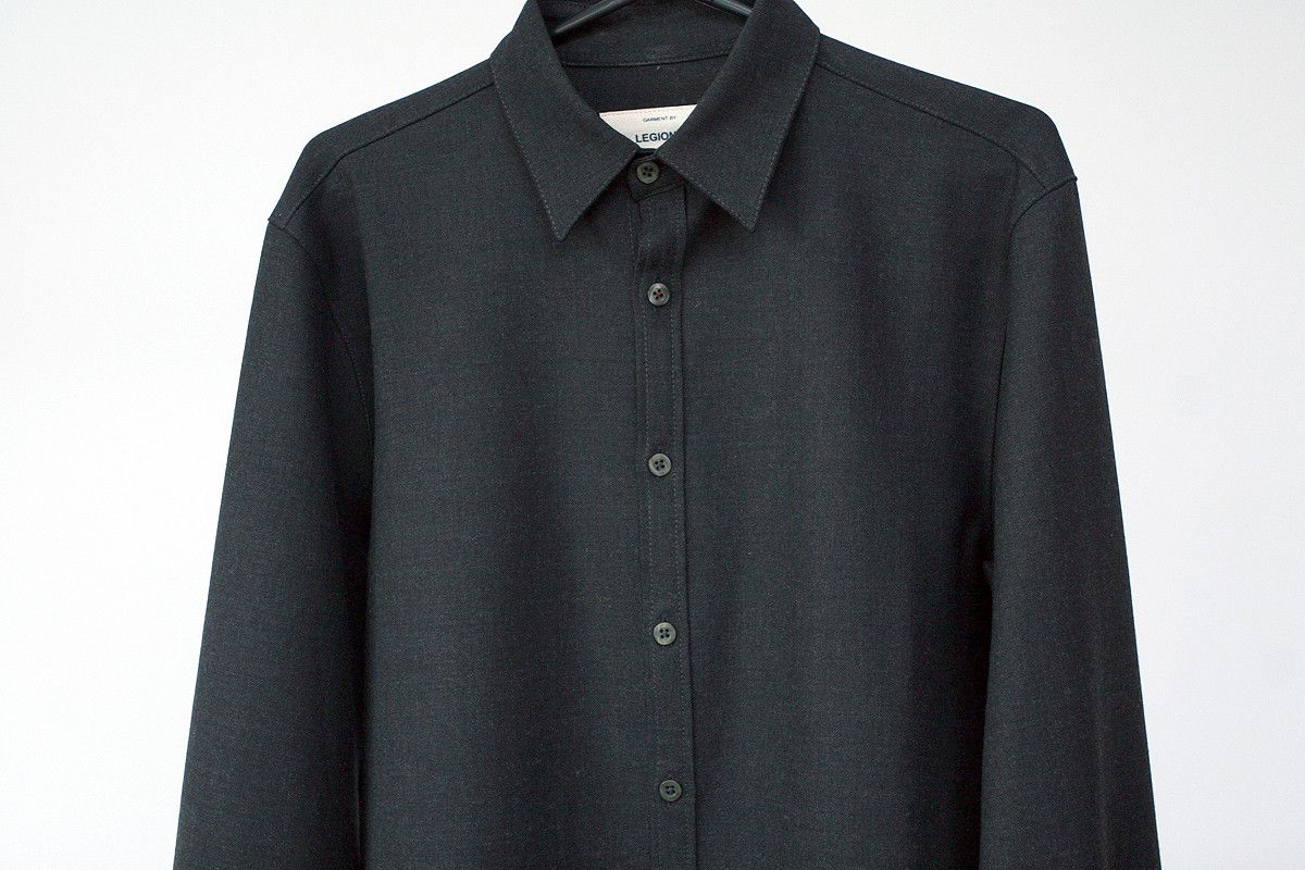 Other Le Legionnaire Wool 2 Tone gray minimal Button Down Shirt S Size US S / EU 44-46 / 1 - 2 Thumbnail