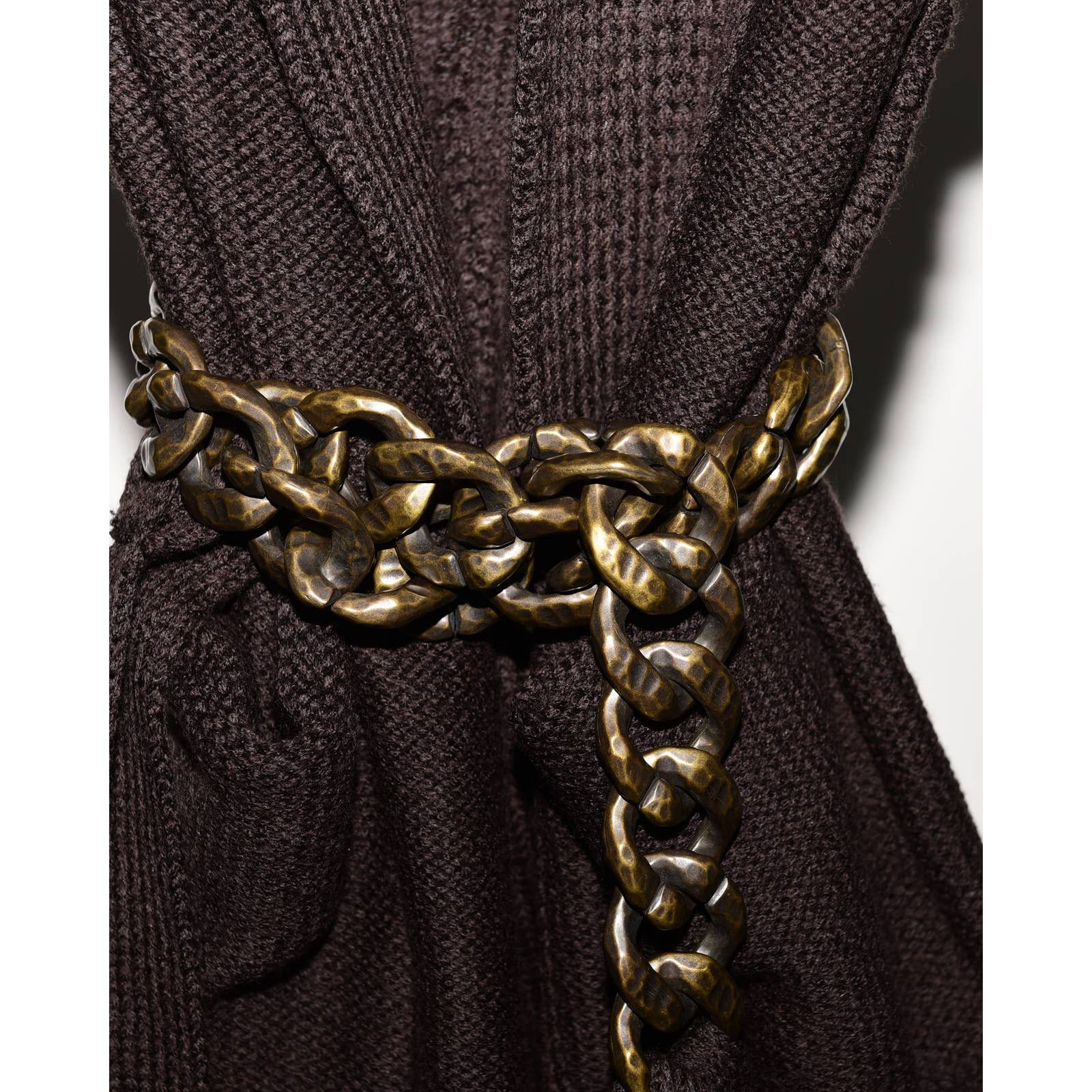 Rick Owens Olmar and Mirta Chain Link Cable Knit Robe Size US L / EU 52-54 / 3 - 3 Thumbnail