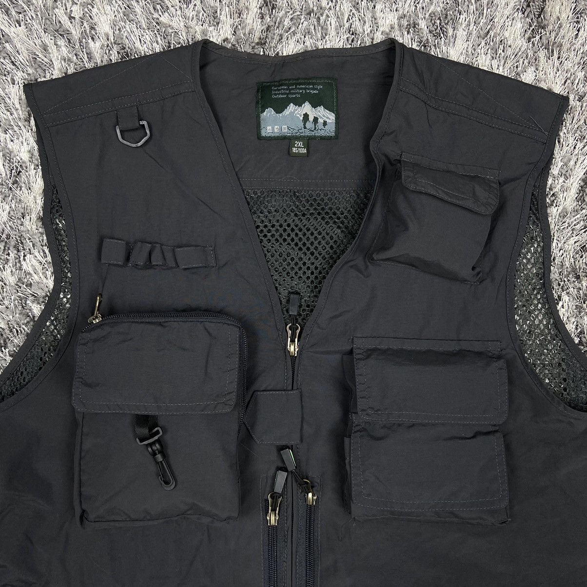 Japanese Brand ARCHIVE BAGGY PUFF MULTIPOCKET UTILITY BONDAGE VEST - № 2076 Size US XXL / EU 58 / 5 - 6 Thumbnail
