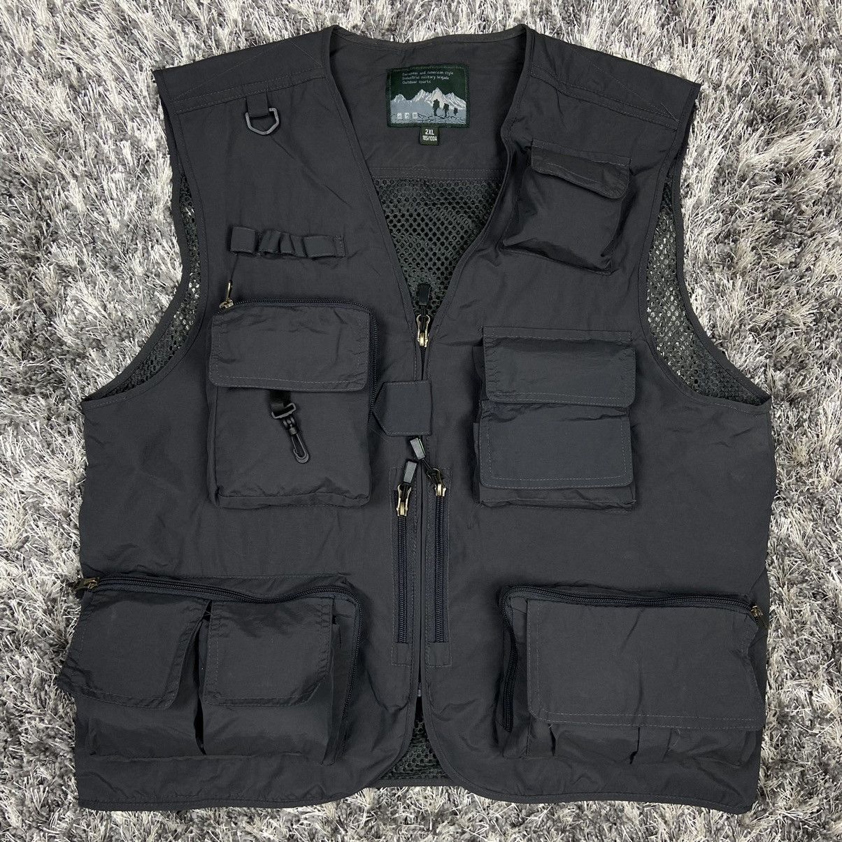 Japanese Brand ARCHIVE BAGGY PUFF MULTIPOCKET UTILITY BONDAGE VEST - № 2076 Size US XXL / EU 58 / 5 - 1 Thumbnail