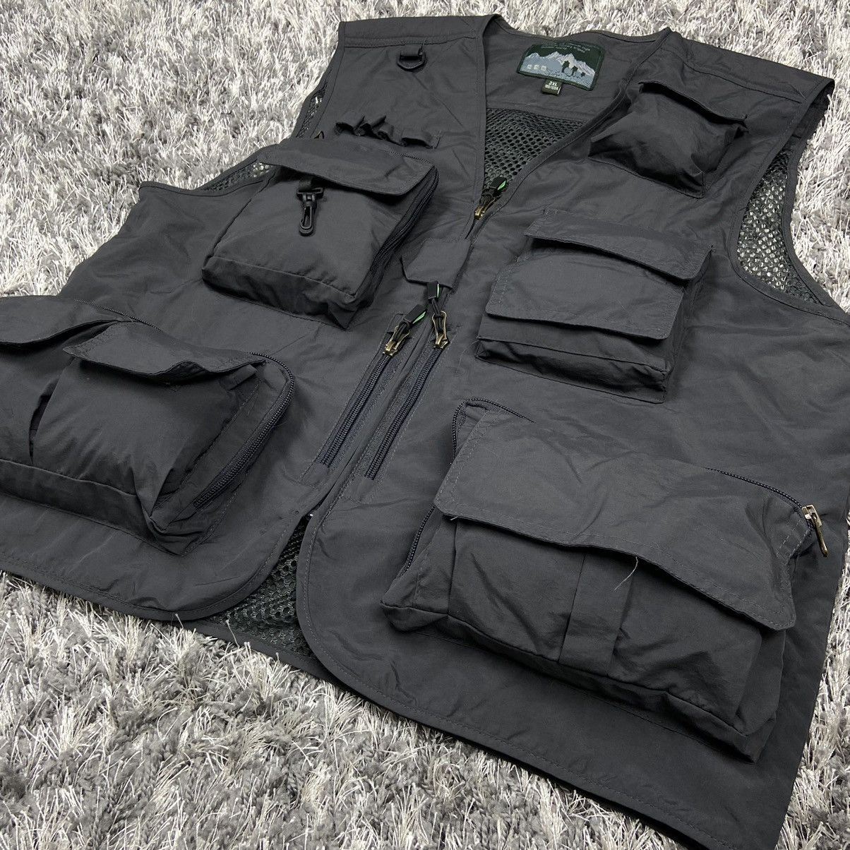 Japanese Brand ARCHIVE BAGGY PUFF MULTIPOCKET UTILITY BONDAGE VEST - № 2076 Size US XXL / EU 58 / 5 - 5 Thumbnail