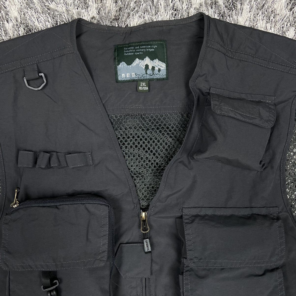 Japanese Brand ARCHIVE BAGGY PUFF MULTIPOCKET UTILITY BONDAGE VEST - № 2076 Size US XXL / EU 58 / 5 - 8 Thumbnail