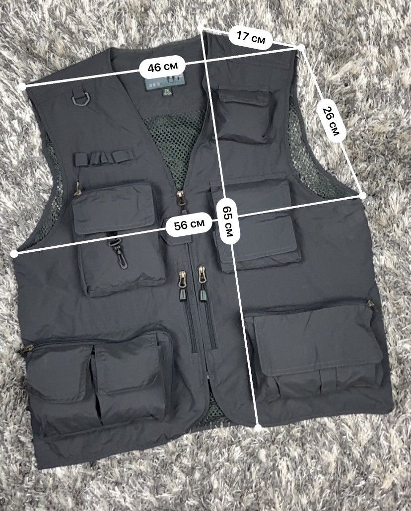 Japanese Brand ARCHIVE BAGGY PUFF MULTIPOCKET UTILITY BONDAGE VEST - № 2076 Size US XXL / EU 58 / 5 - 11 Thumbnail