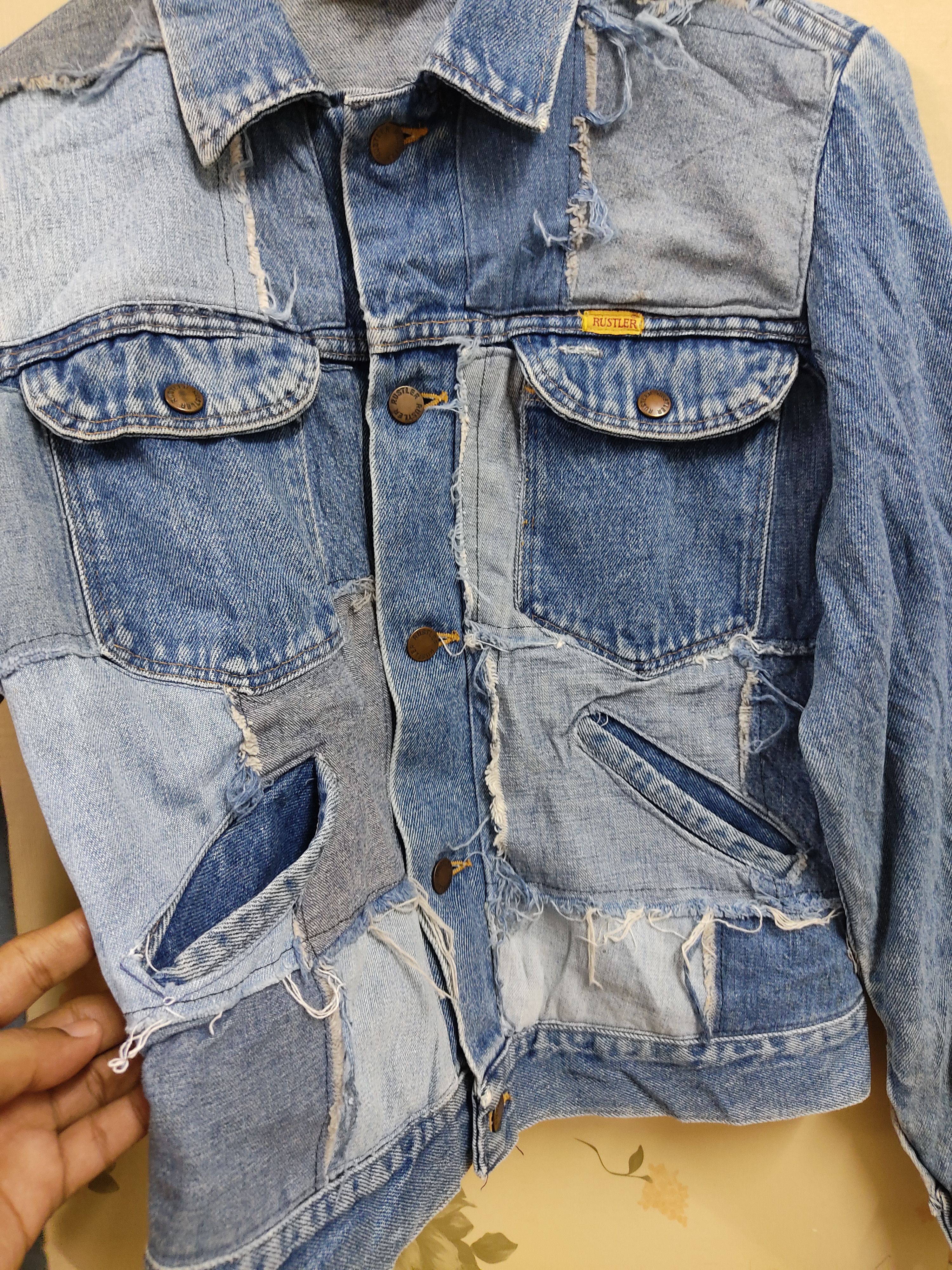 Rustler × Vintage Vintage RUSTLER PATCHWORK JACKET Size US S / EU 44-46 / 1 - 10 Thumbnail