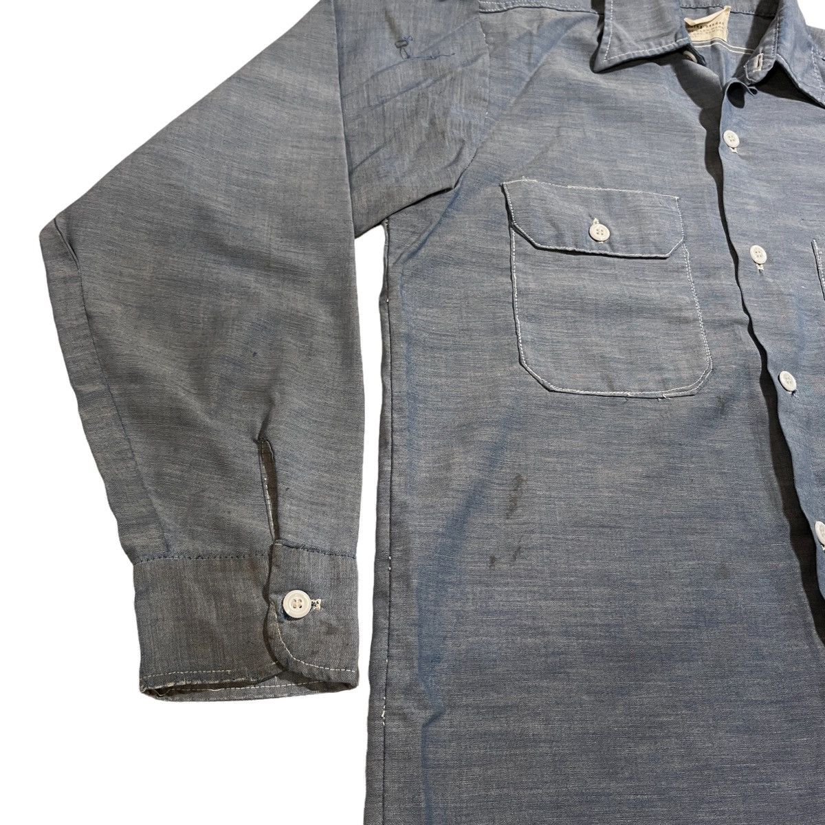Sears × Vintage 60s Selvedge Chambray Montgomery Ward Work Shirt Size US M / EU 48-50 / 2 - 2 Thumbnail