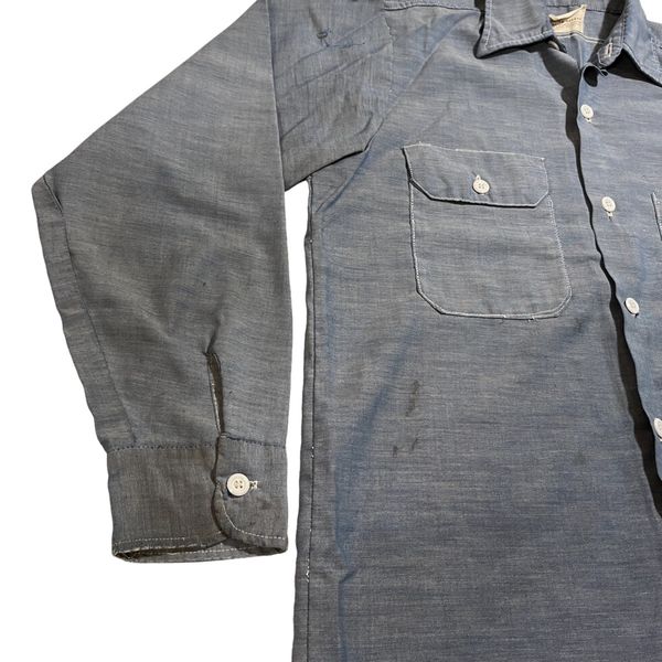 Vintage 60s Selvedge Chambray Montgomery Ward Work Shirt | Grailed