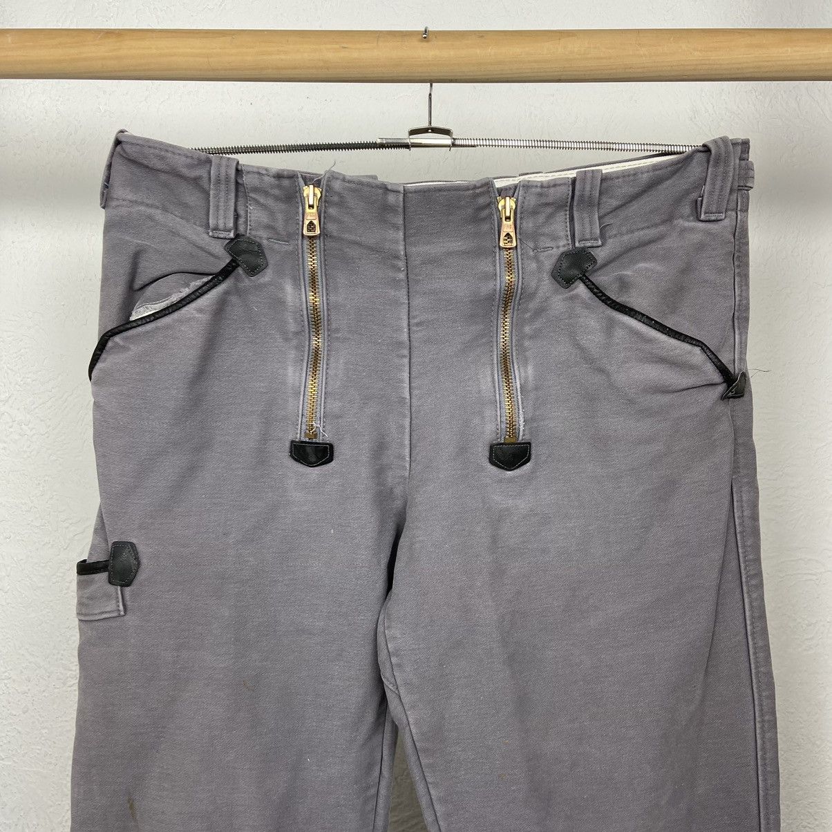 Vintage 1970s DOUBLE ZIPPER RARE ARCHIVE FADED WORK PANTS - 3201 Size US 34 / EU 50 - 2 Thumbnail