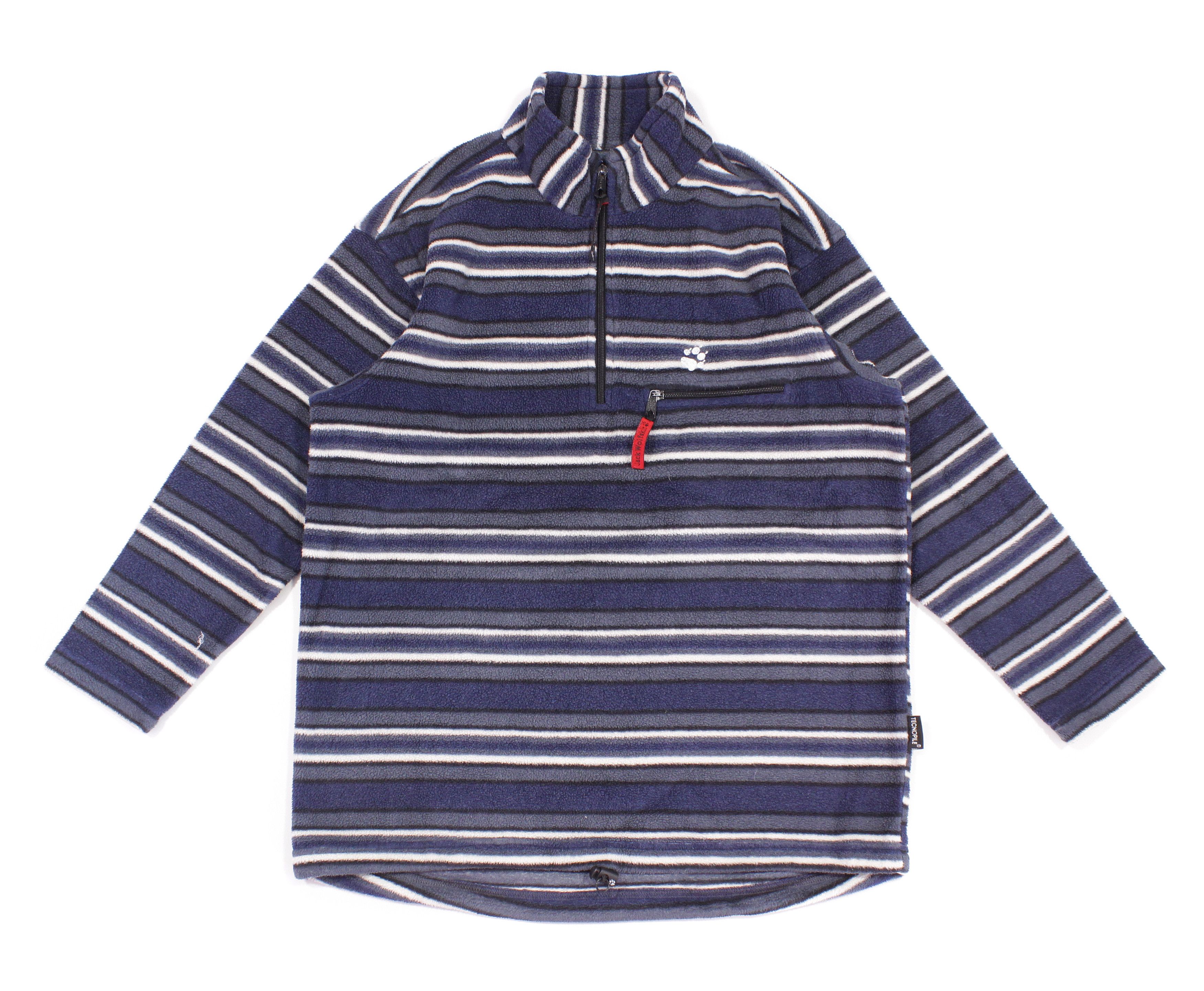 Jack Wolfskin 90S Logo Striped Zip Fleece Vintage Size US S / EU 44-46 / 1 - 1 Thumbnail