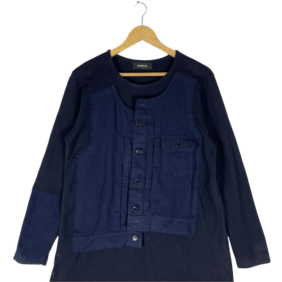 CABANE de ZUCCa × Indigo × Issey Miyake ❄️ZUCCA PATCHWORK LONGSLEEVE Size M / US 6-8 / IT 42-44 - 2 Thumbnail
