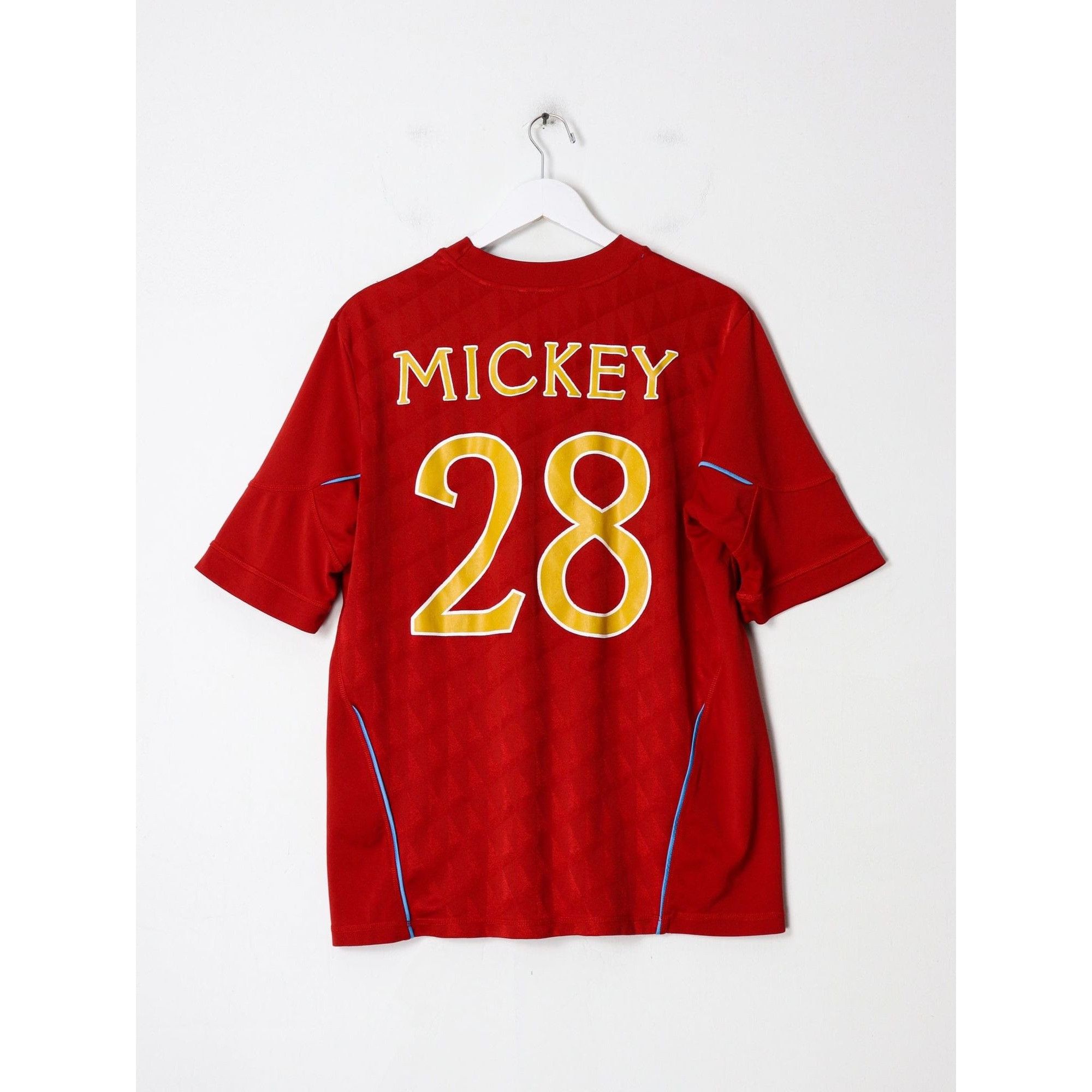 Vintage Rare Disney Studios #28 Team good Mickey Mouse Goofy Red Baseball Jersey