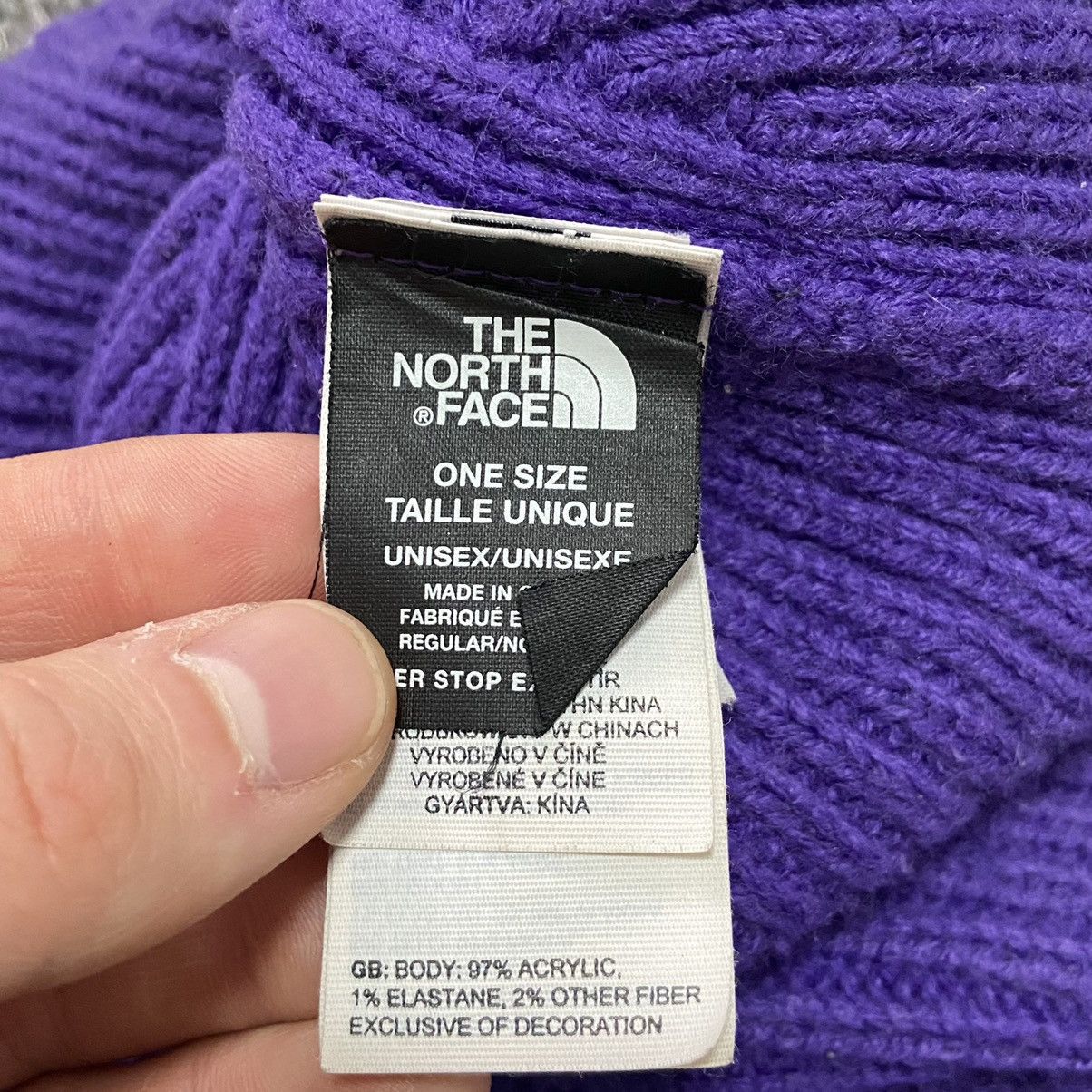The North Face NORTH FACE Y2K GORPCORE PURPLE KNITTED BEANIE HAT - № 4143 Size ONE SIZE - 5 Thumbnail