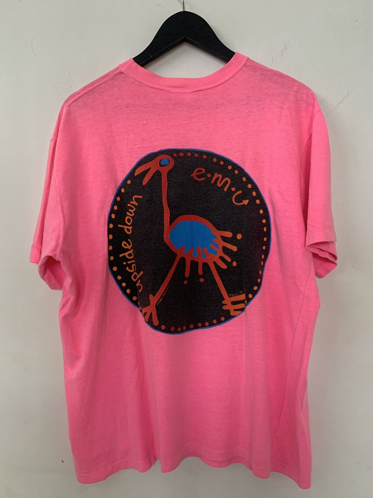 Vintage Mambo Graphics Upside Down emu T-Shirt