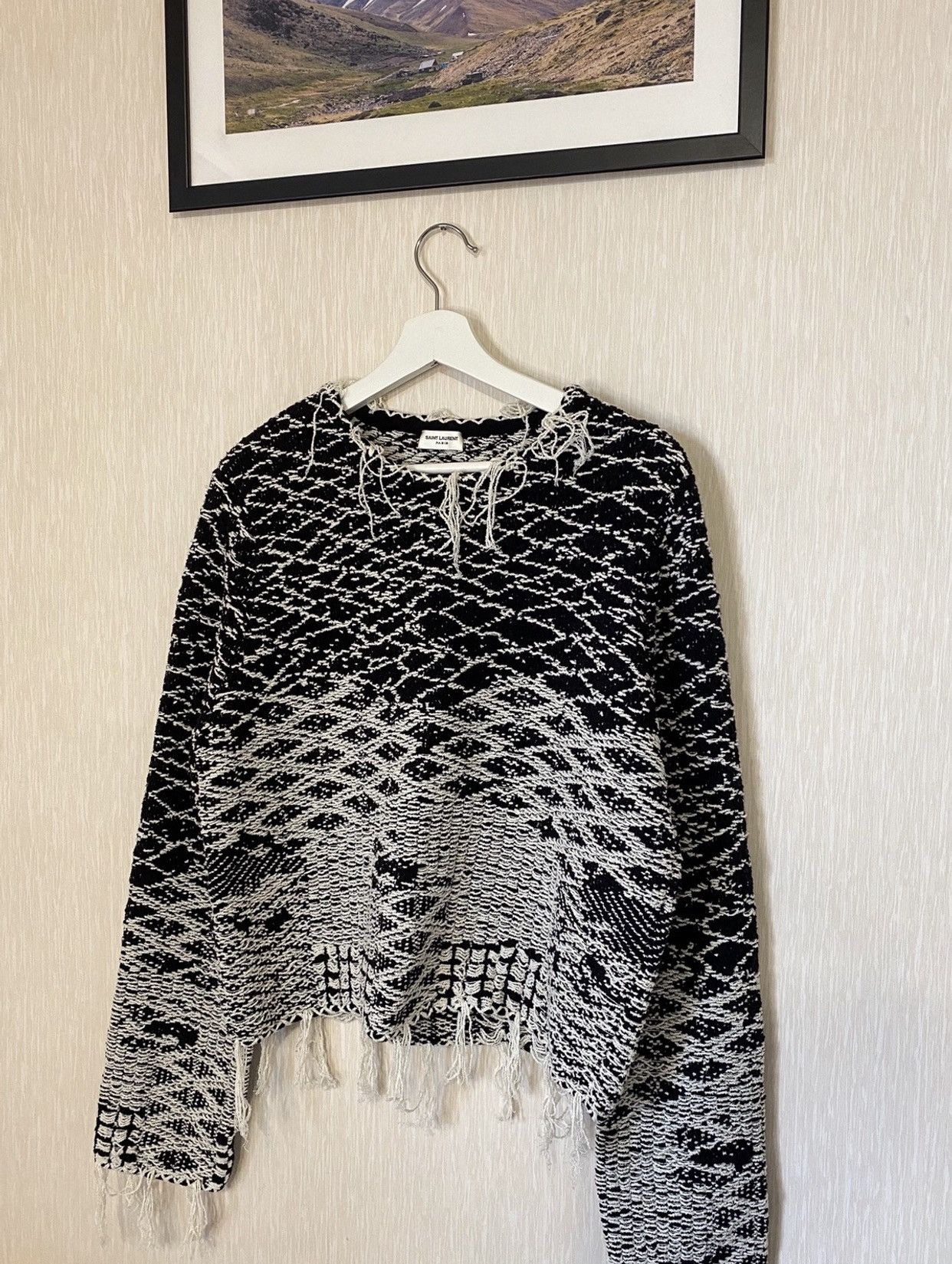 Saint Laurent Paris RARE GRAIL saint Laurent distressed sweater Size US M / EU 48-50 / 2 - 6 Thumbnail