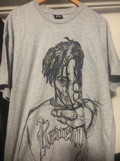 Official Revenge X Juice Wrld "Outline Sketch" HOODIE Black / Red  New Size LARGE