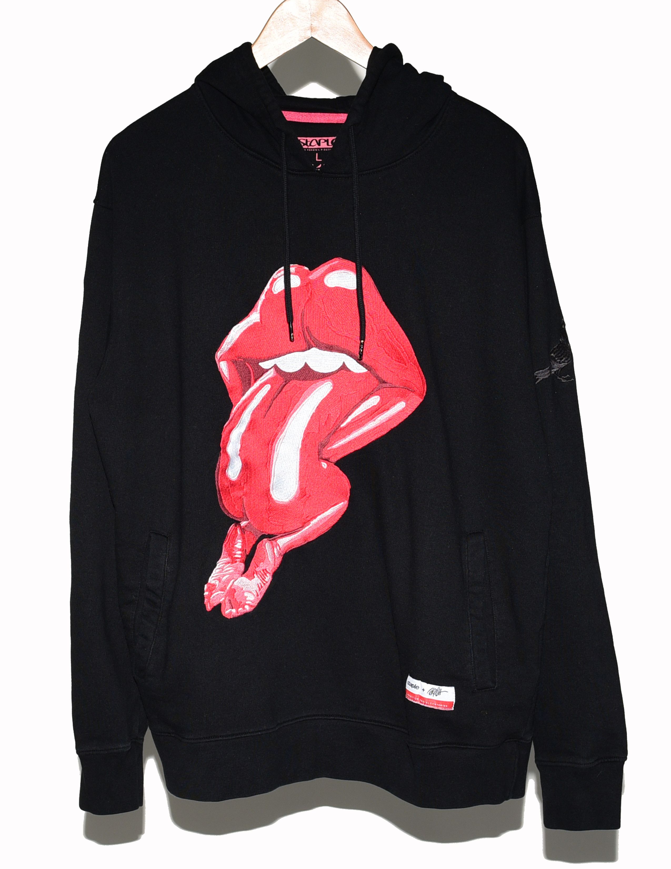 Staple × The Rolling Stones Staple x Ron English 'Lady Lips' Embroidered Hoodie Size US L / EU 52-54 / 3 - 1 Thumbnail