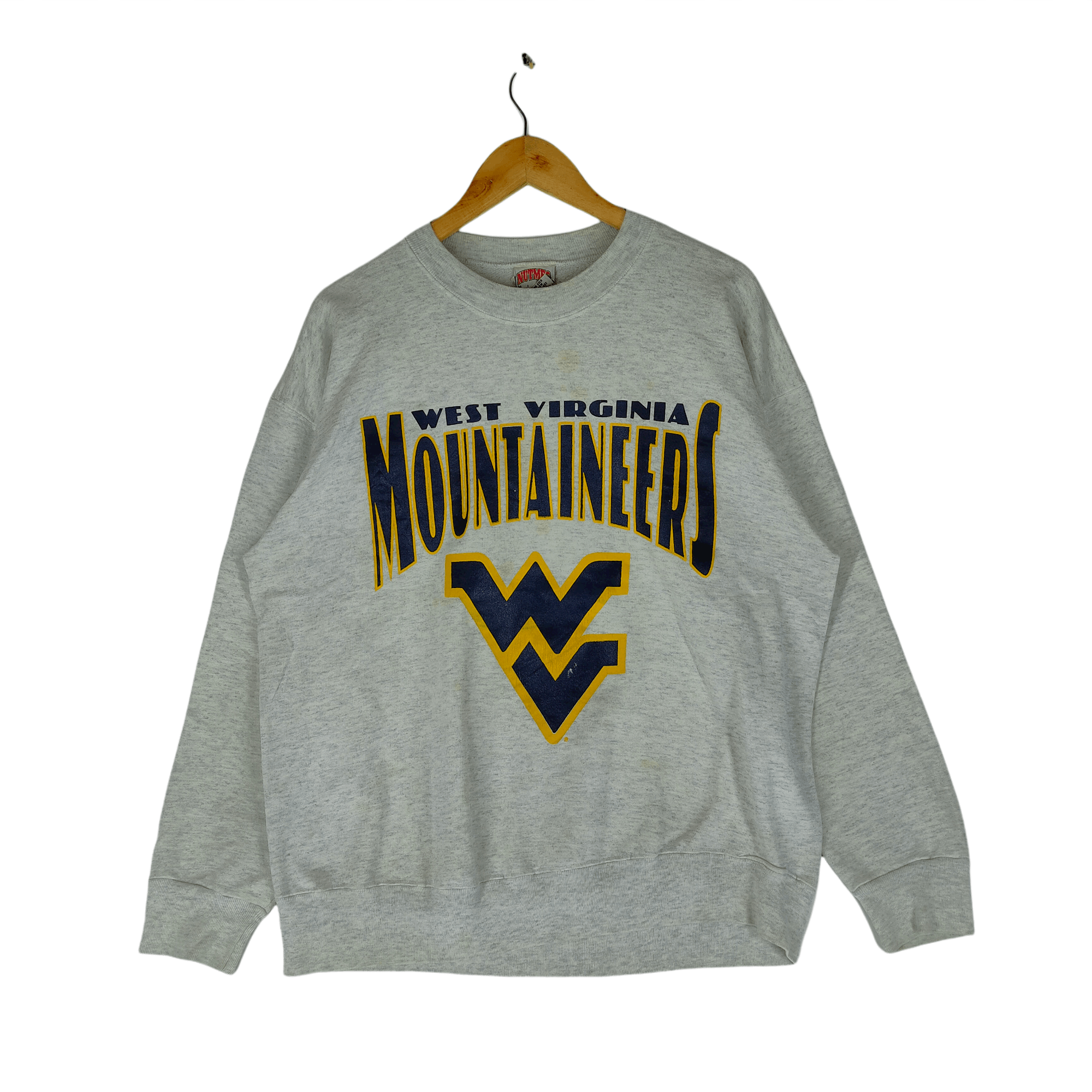 Nutmeg Vintage 90s WEST VIRGINIA MOUNTAINEERS Spellout Sweatshirt Size US XL / EU 56 / 4 - 1 Thumbnail