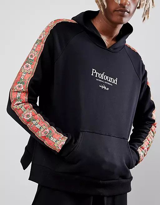 Profound Aesthetic Profound Aesthetic hoodie with floral taping in