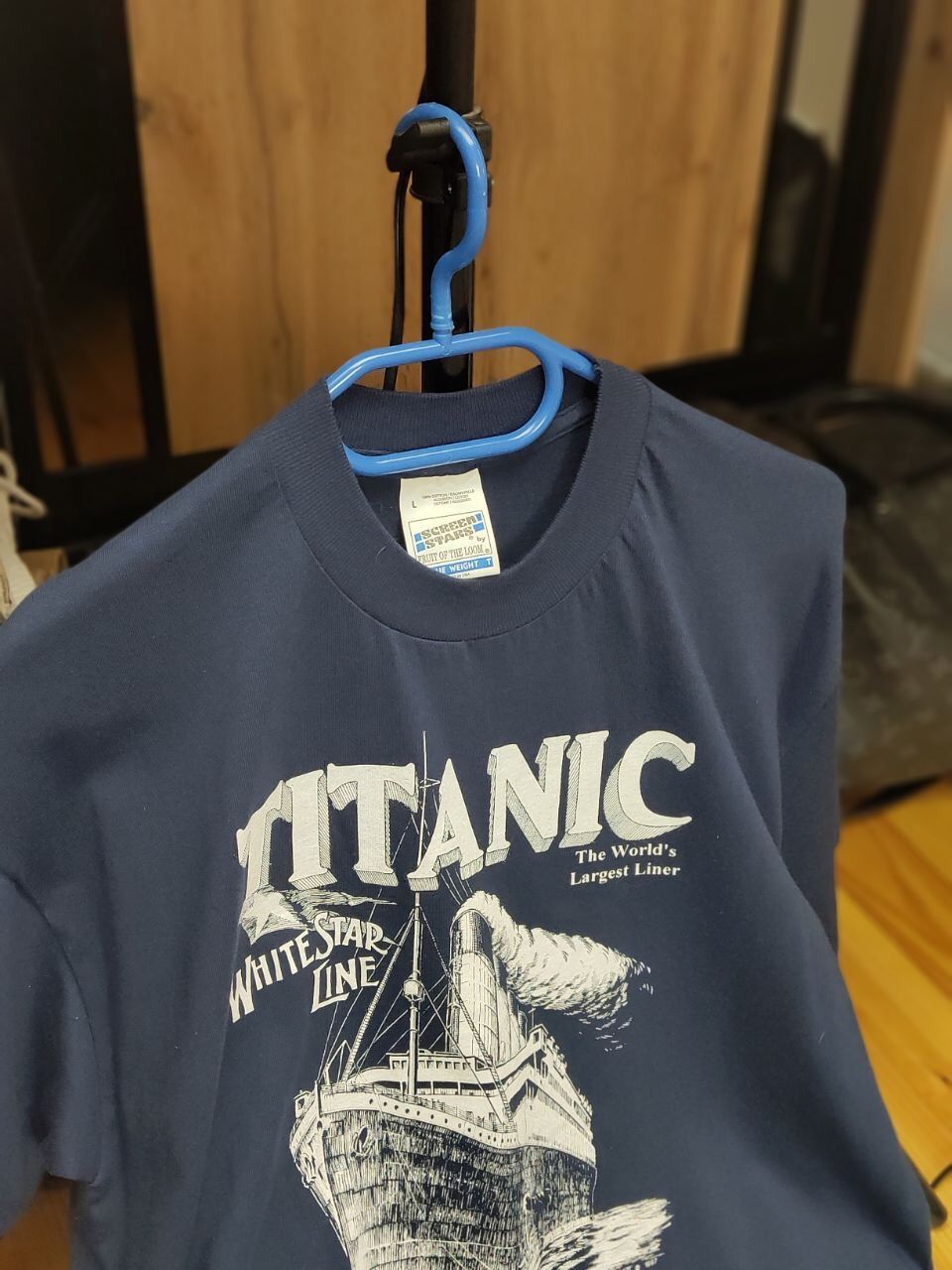 Vintage Vintage 97's Titanic White Star Line Navy Print Tee T-Shirt Size US L / EU 52-54 / 3 - 19 Thumbnail