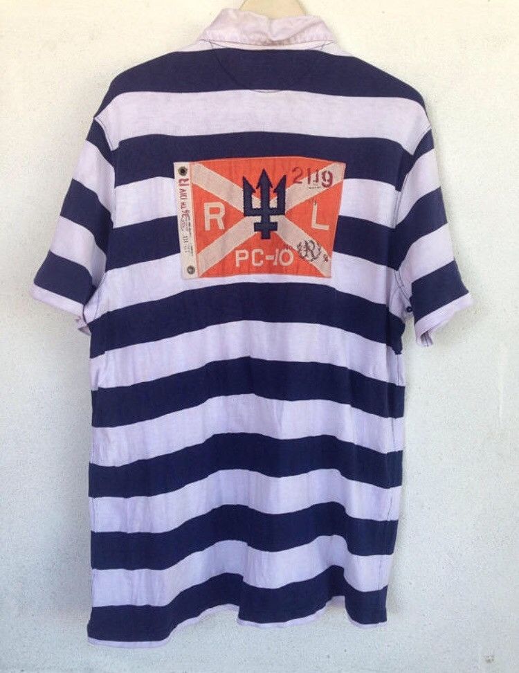 Polo Ralph Lauren Polo By Ralph Lauren Flag Design Short Sleeve Rugby Shirt Size US XL / EU 56 / 4 - 2 Thumbnail