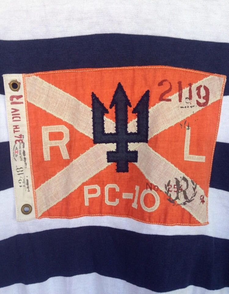 Polo Ralph Lauren Polo By Ralph Lauren Flag Design Short Sleeve Rugby Shirt Size US XL / EU 56 / 4 - 4 Thumbnail