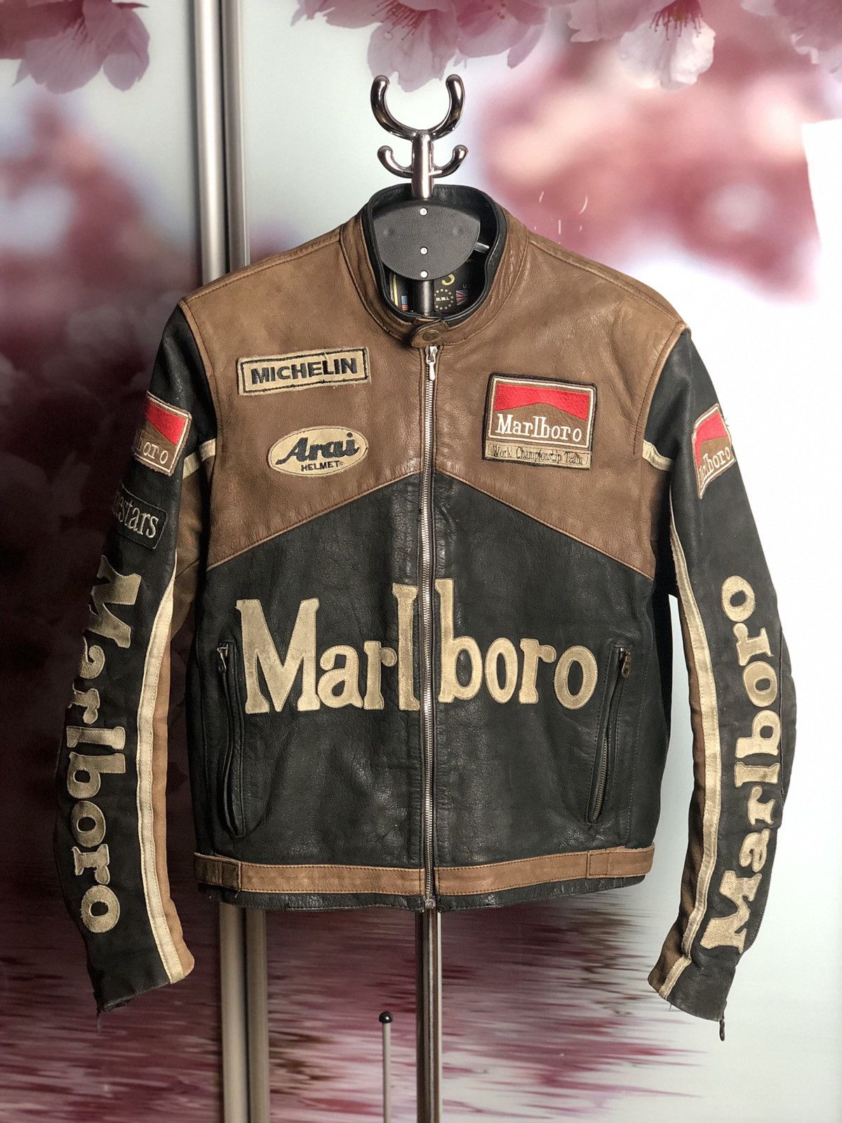 Leather Jacket × Marlboro × Vintage Marlboro leather Jacket