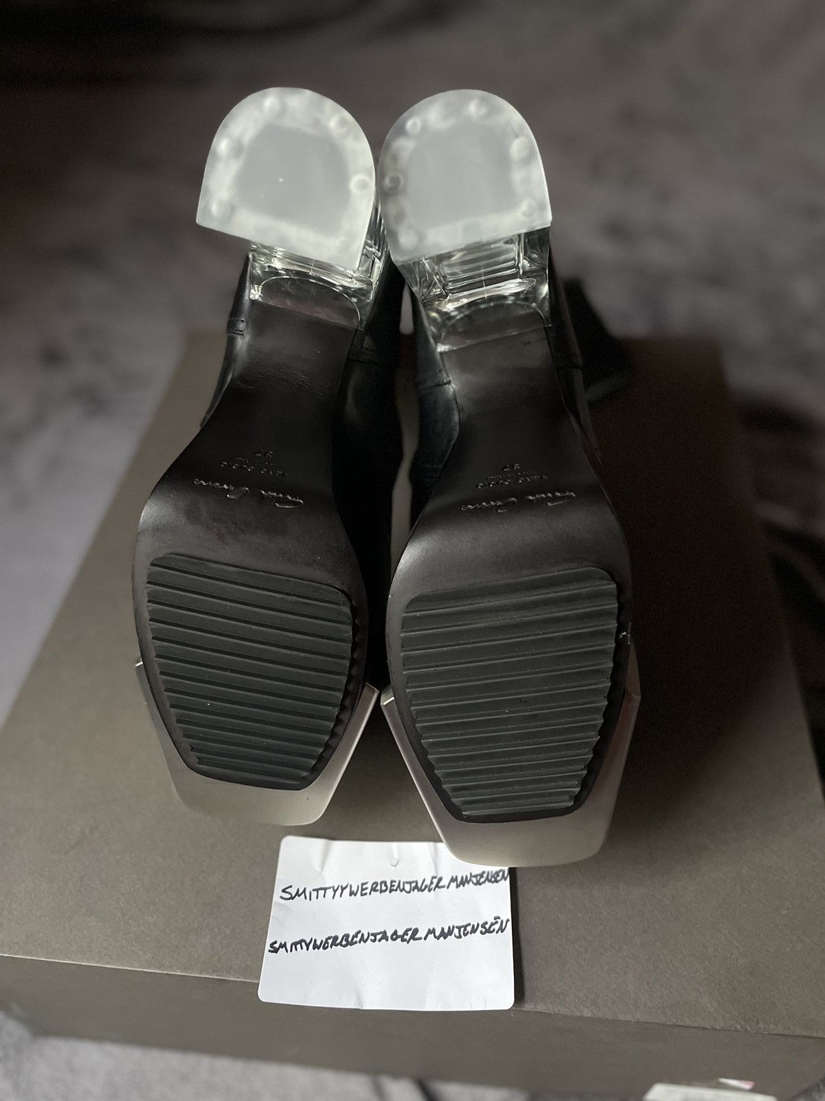 Rick Owens Women’s Rick Owens Leather Biker Platform Boots Size US 7 / EU 40 - 5 Thumbnail