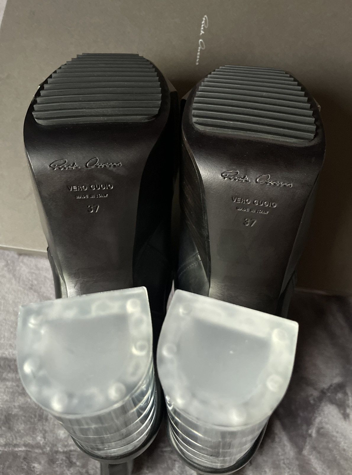 Rick Owens Women’s Rick Owens Leather Biker Platform Boots Size US 7 / EU 40 - 6 Thumbnail