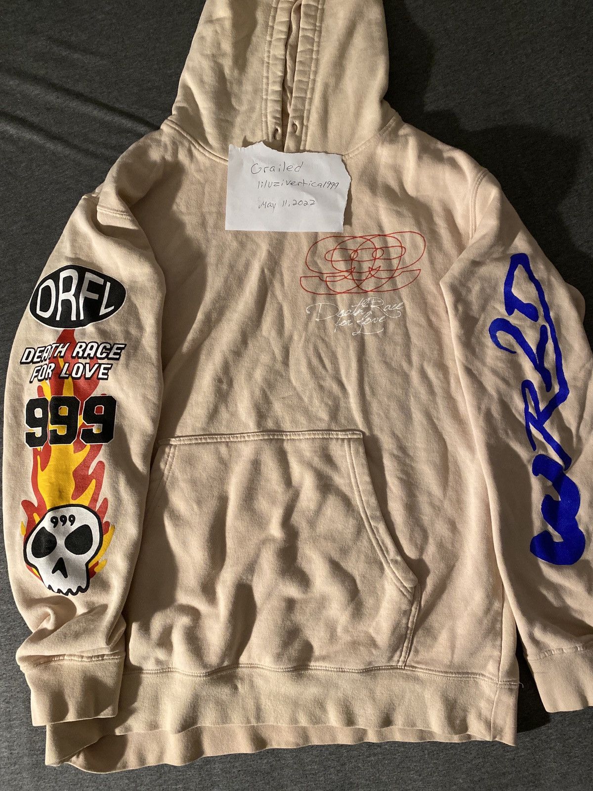 Juice Wrld Drfl 999 Hoodie Beige