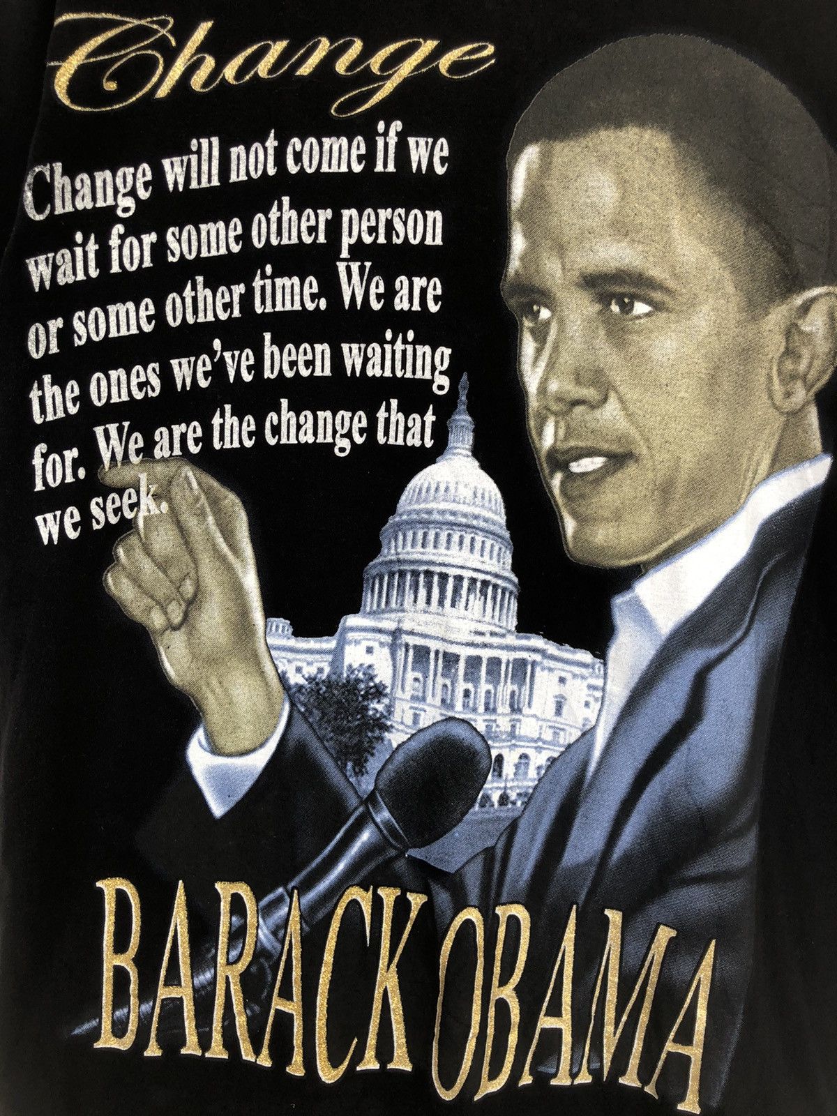President's SICK🔥Y2K Barrack Obama "Change" Manifesto Shirt Size US L / EU 52-54 / 3 - 3 Thumbnail