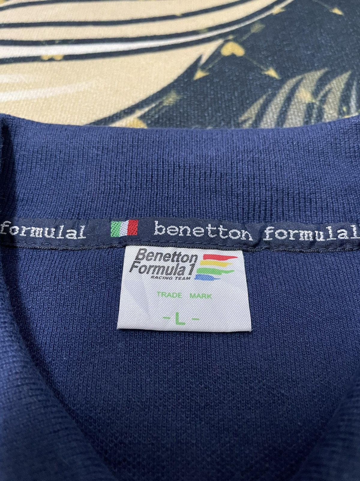 Benetton × Vintage Vintage Benetton Formula 1 Polo Shirt Size US L / EU 52-54 / 3 - 3 Thumbnail