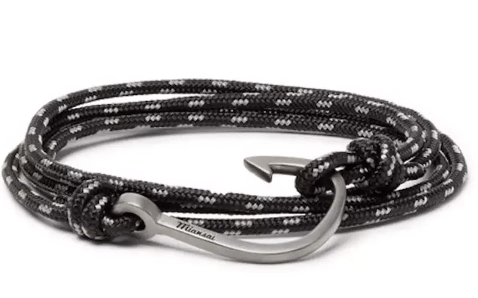 MIANSAI CORD SILVER PLATED HOOK WRAP BRACELET 26 inches