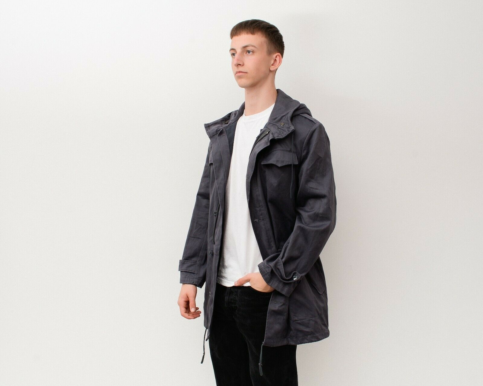 Vintage GERMAN PARKA Army UK 36 Jacket Rain Coat EU 46 Hooded Size US XS / EU 42 / 0 - 4 Thumbnail