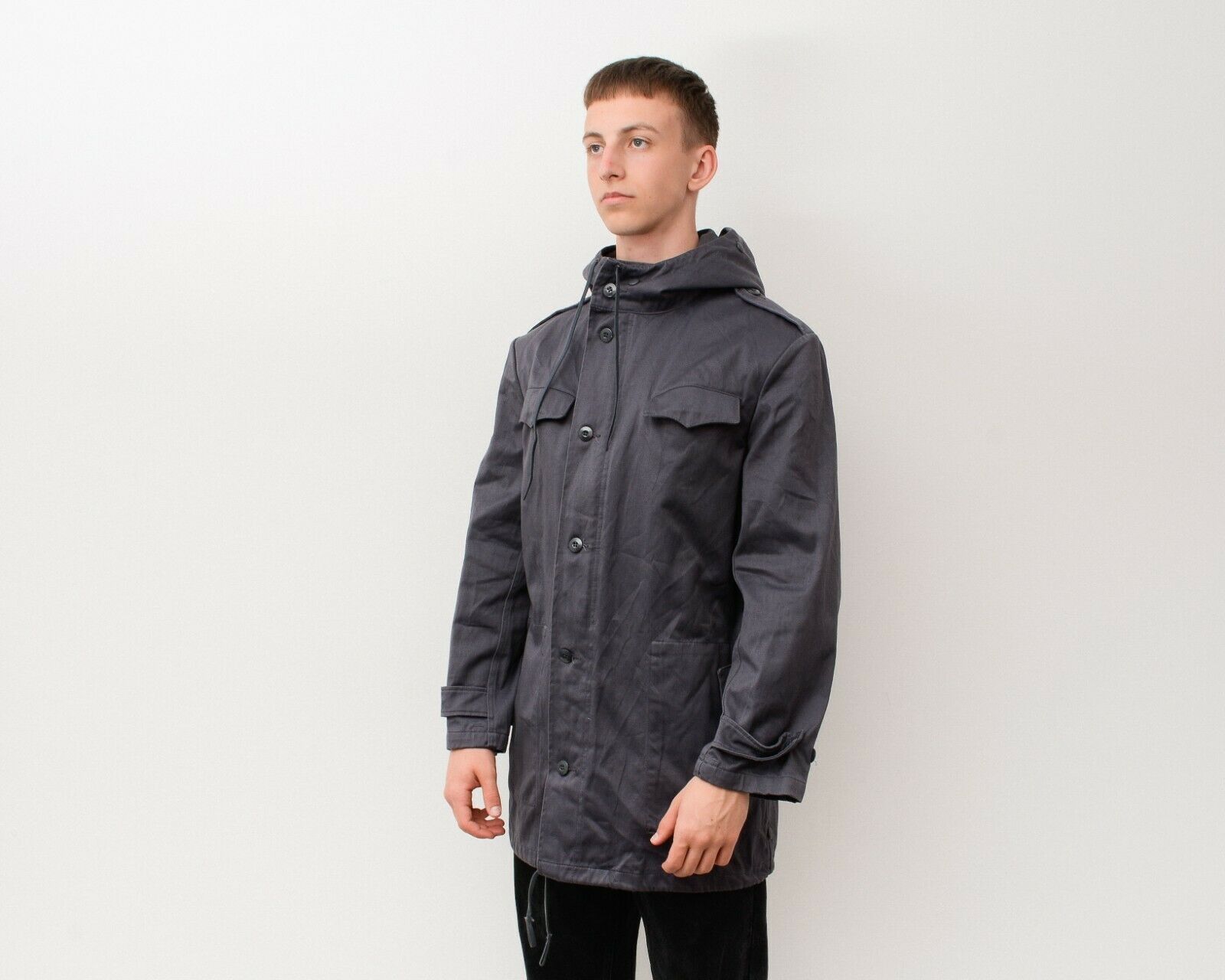 Vintage GERMAN PARKA Army UK 36 Jacket Rain Coat EU 46 Hooded Size US XS / EU 42 / 0 - 2 Thumbnail