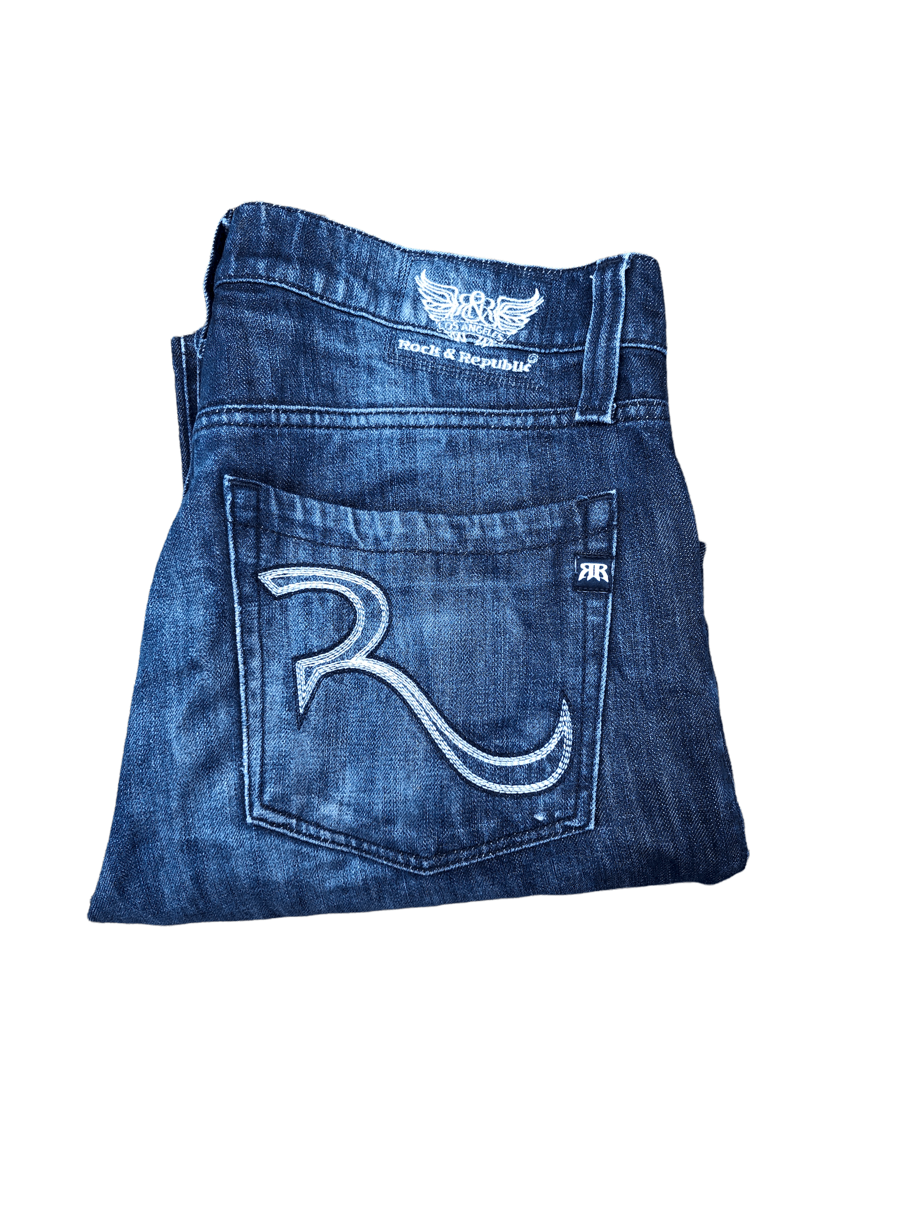 Vintage Rock & Republic Embroidered Jeans Size 36 Blue