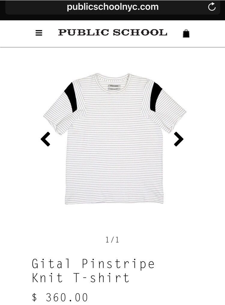 Public School gital pin stripe t shirt Size US M / EU 48-50 / 2 - 1 Thumbnail