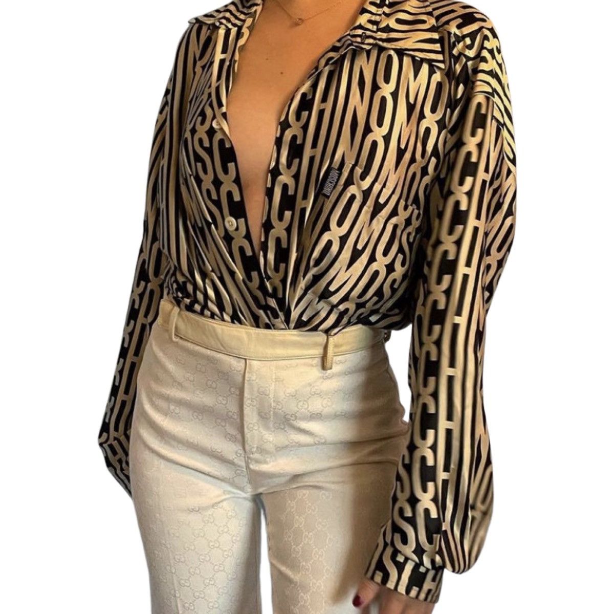 MOSCHINO 1990's silk halter top